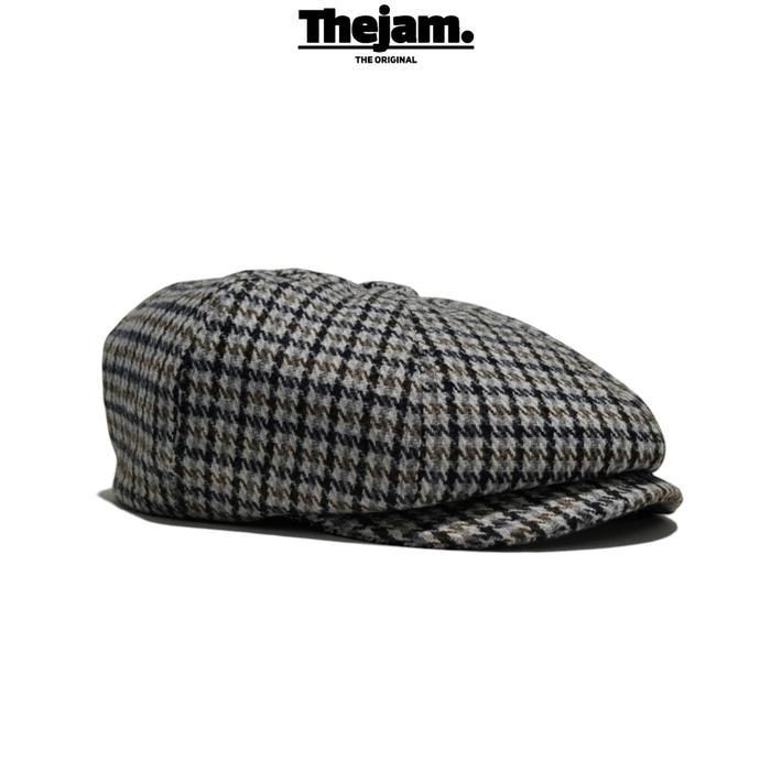 Thejam. the original Newsboy cap wool tweed Grey Vintage