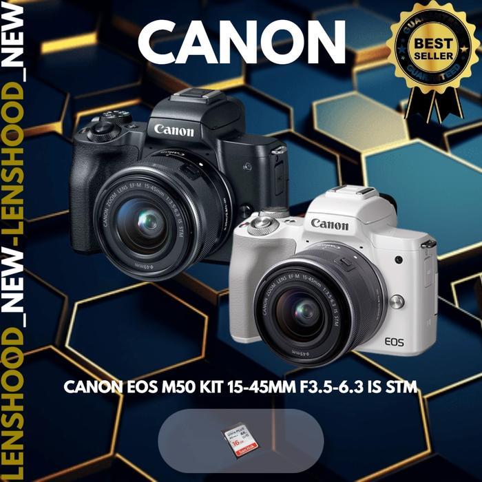 Kamera Canon Eos M50 Kit 15-45Mm F3.5-6.3 Is Stm Canon Mirroles Eos M50 Kit 15-45Mm Is Stm Terbaru