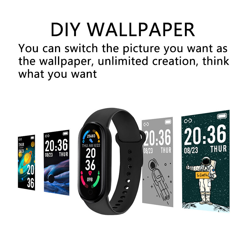 M6 Smart Watch Men and Women Fitness Sports Smart Band Fitpro Version Bluetooth Music Take Pictures