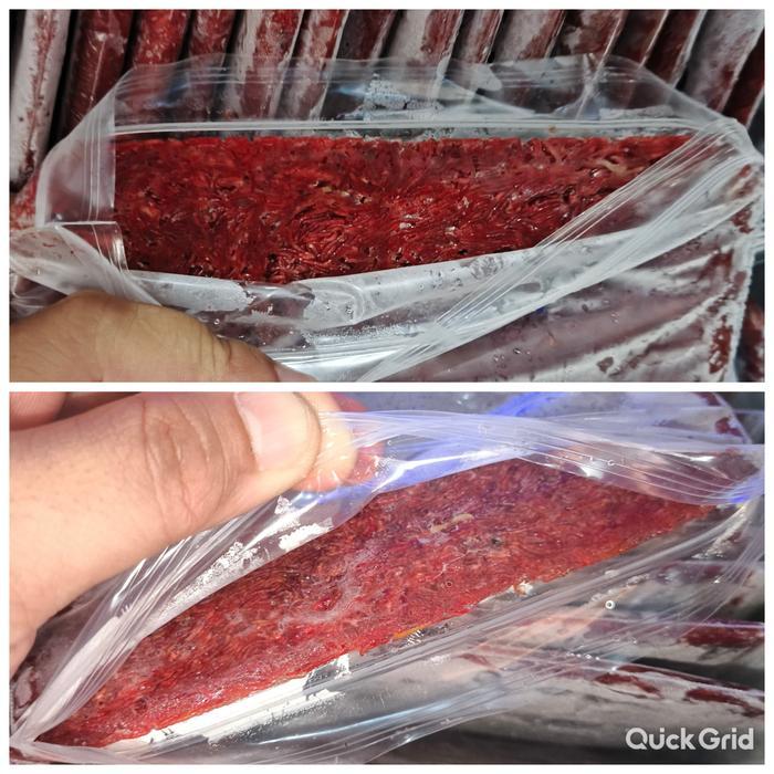 Cacing Beku / Cabek Lempeng 1 Kg, Kemasan 250 Gr Fresh, Bersih, Kering #Gratisongkir