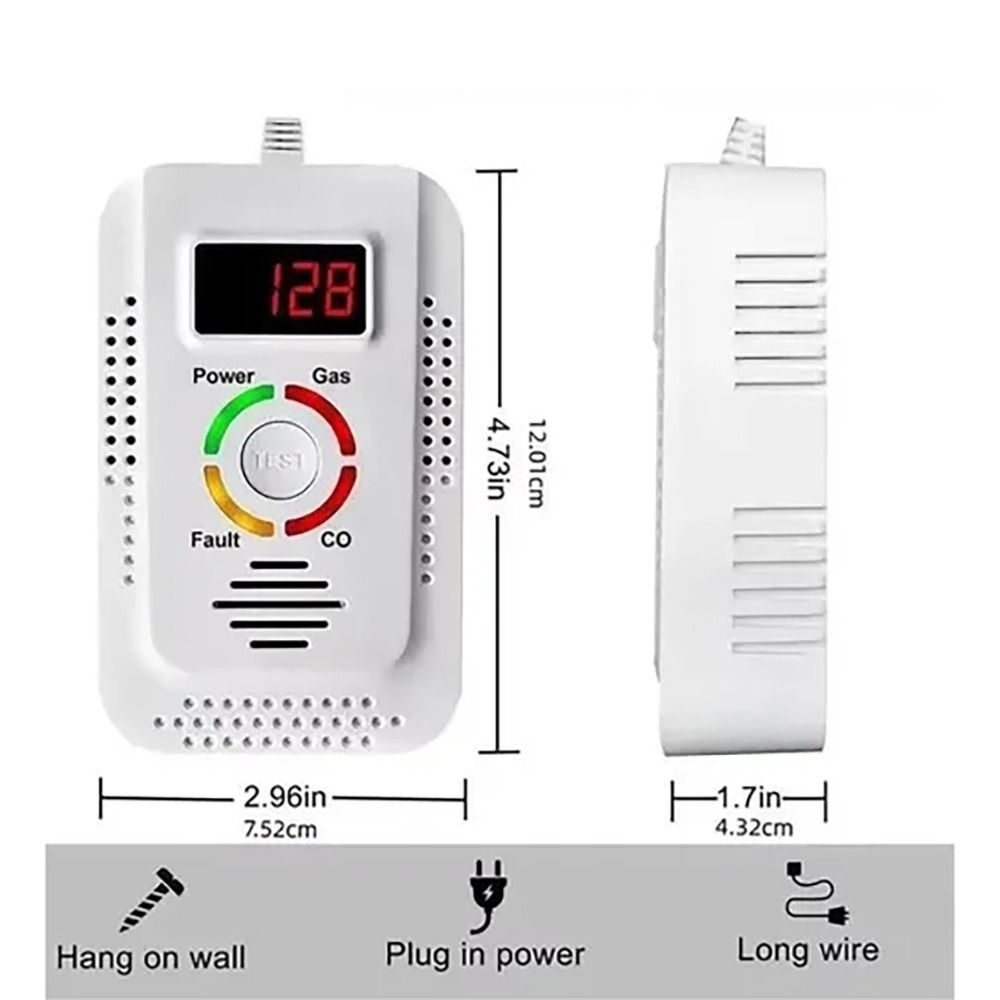 Environmental Sensors Gas Detection System LCD Display Sound Warning Combustible Gas Alarm US EU