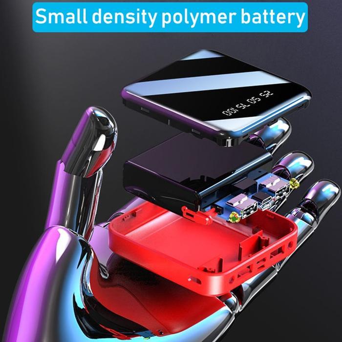 Powerbank 12000 Mah Portable Power Bank Dual Port Usb Plus Senter Baterai Gadget Led Charger