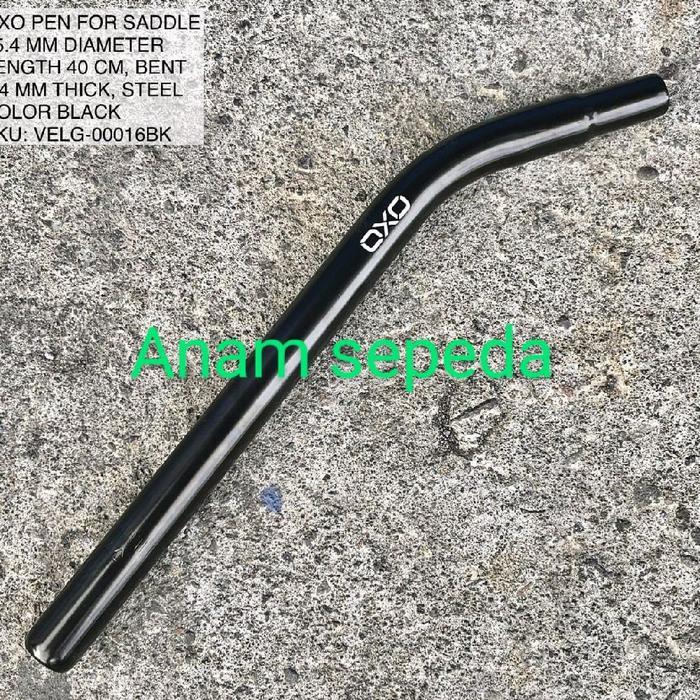 TERLARIS seatpost bengkok 25.4 hitam tiang sadel sepeda bmx bengkok