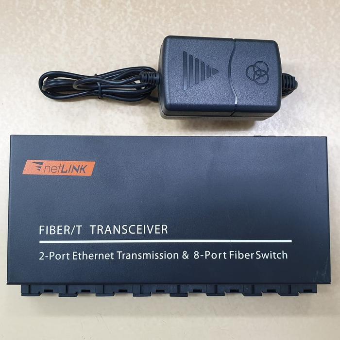 Terlaris Media Converter 8FO - 2LAN Ethernet Fiber Switch 8 Fo 2 Lan