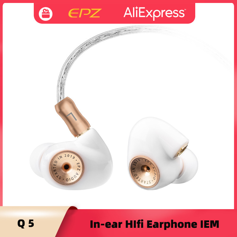 EPZ Q5 Earphones Wired HIFI Ceramic Carbon Nano Moving Coil IEM In