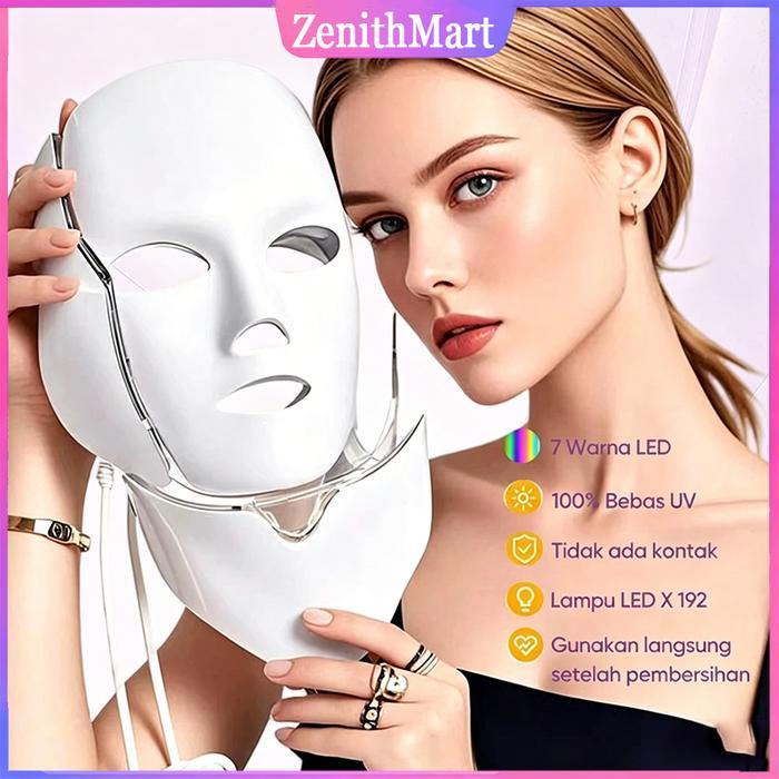Masker LED PDT Light 7 Warna Led Mask Photon Therapy Alat Perawatan Wajah 7 Colors Led Masker Wajah