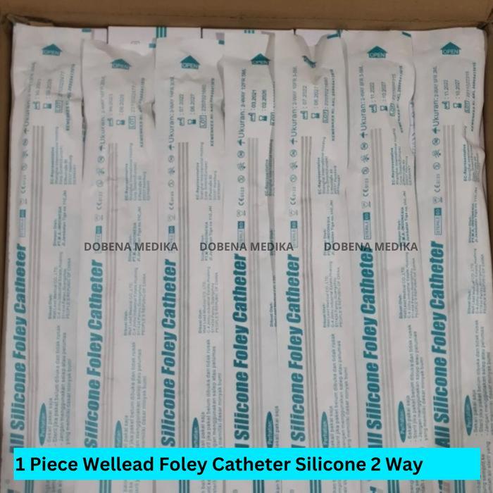 Foley Catheter Wellead Silicone 2 Way No 6 8 10 12 14 16 18 20 22 24