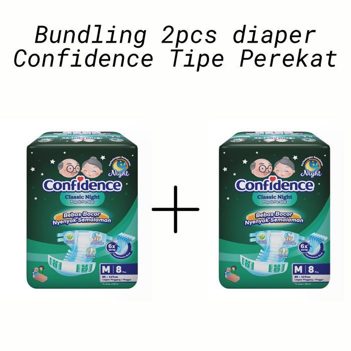 Home Shop - Paket 2Pcs Diapers Confidence Tipe Perekat Semua Ukuran M8 L7 Xl6 Terbaru 