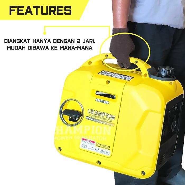 Genset 1000 Watt Champion Mini Silent Inverter CEM 1500IS / Genset Mini 1000 1200 Watt