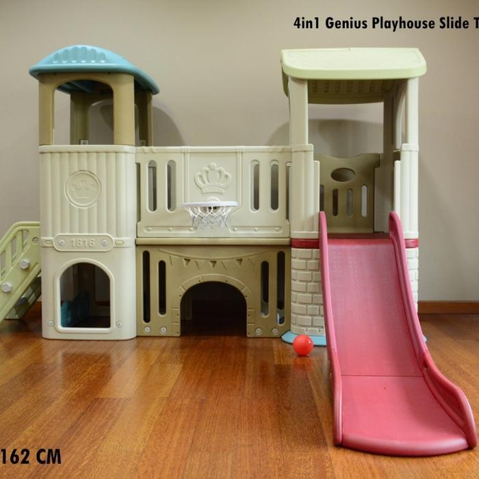 Perosotan Anak Playhouse Besar Mainan Anak TK Slide Tunnel Basketball