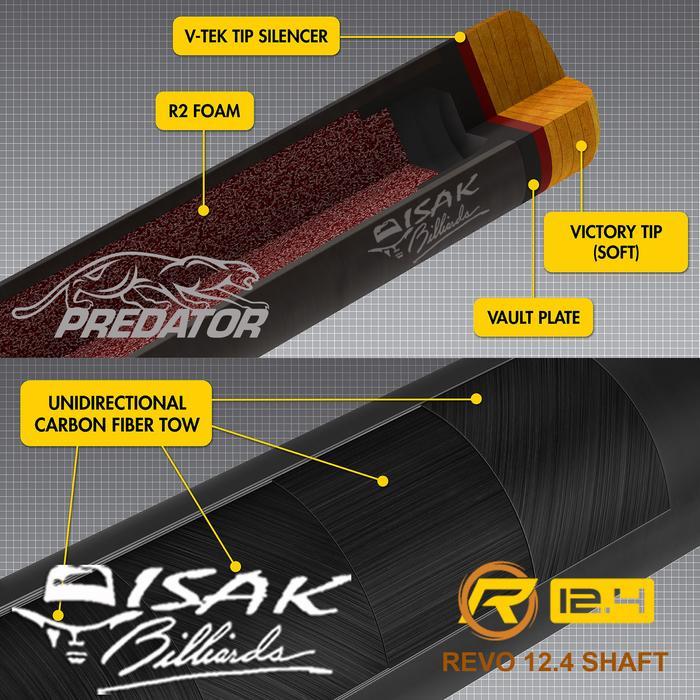 Predator Revo 12.4 Mm Uniloc Shaft - Carbon Billiard Stick Biliar Stik