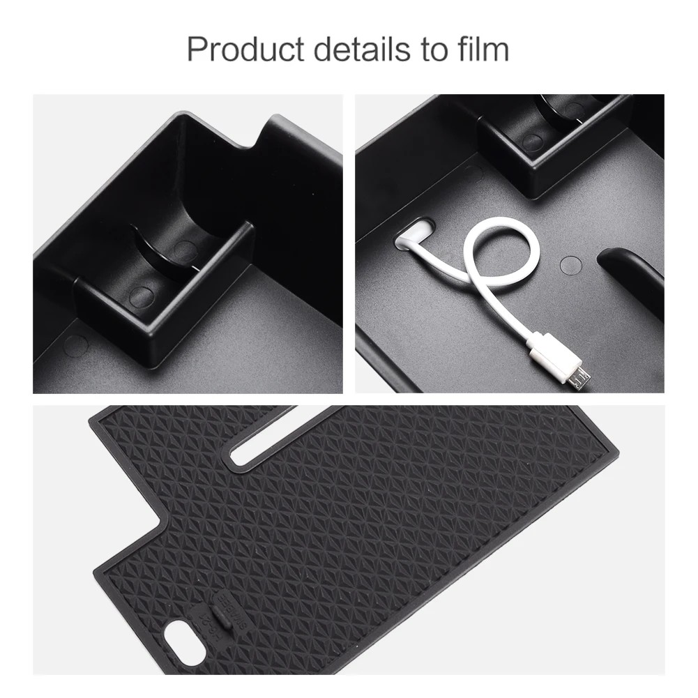 Armrest Storage Box Accessories Stowing Tidying Center Console Tray Black ABS For HAVAL H6 3rd Gen