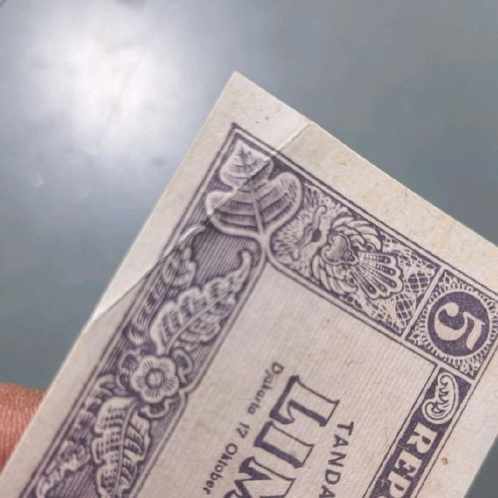 Flash Sale Mulus Asli 5 Sen Seri Ori 1 Tahun 1945 Seri Ori Uang Kertas Kuno 0,05 Rupiah Original