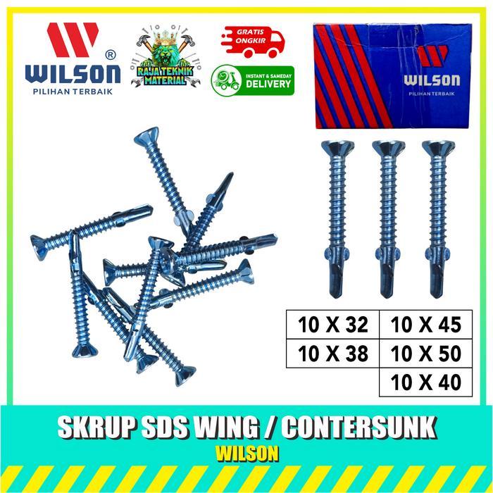 [1 BOX] WILSON SKRUP SDS WING CONTERSUNK UKURAN LENGKAP SKRUP ROOFING SDS WING SKRUP CONTERSUNK