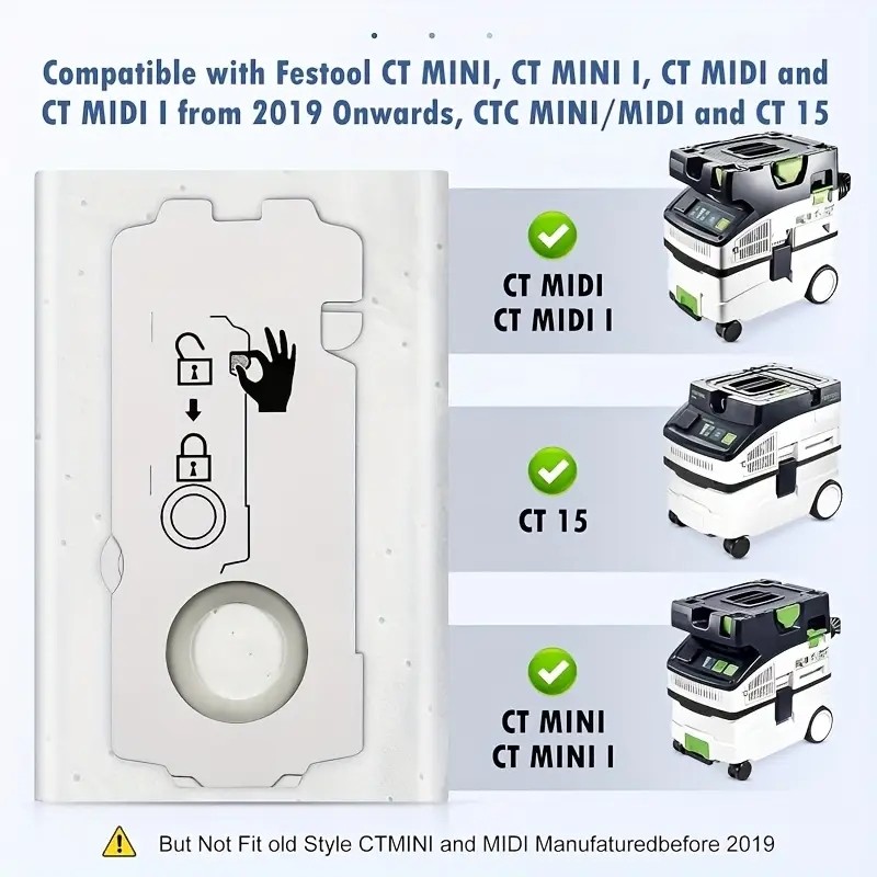 8pcs FeStool series vacuum cleaner dust bags. Compatible for FeStool CT MINI, CT MID, and CT 15
