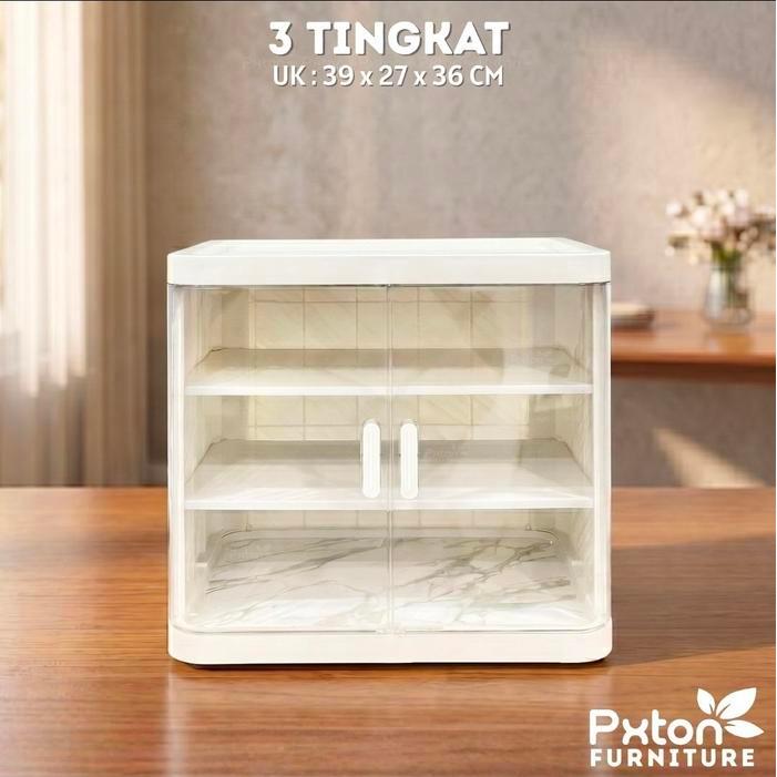 Promo Pxton - Tudung Saji Vellora / Food Cabinet Aesthetic / Rak Piring / Rak Kosmetik / Tudung Saji