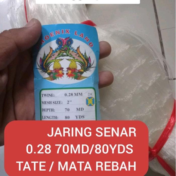 jaring ikan senar 0.28 70md/80yds Tate ukuran 1 inchi - 5 inchi jaring ikan kecil jaring ikan besar