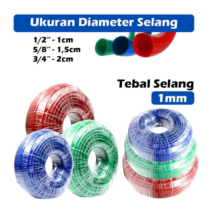 Selang Air Elastis Lentur Warna - Selang Air Doff Elastis Tebal 1Mm - Selang Air Taman
