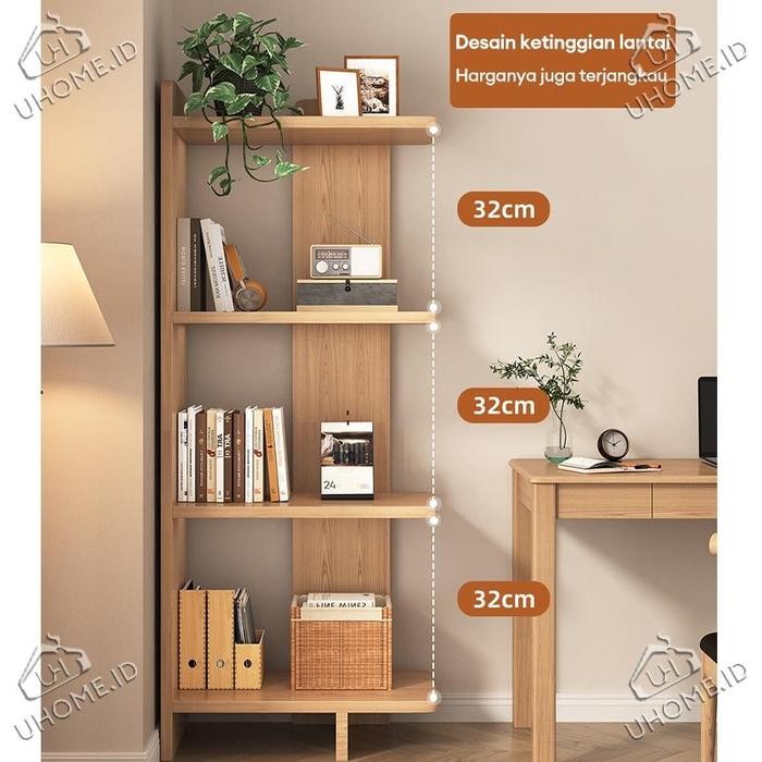 Dekorumaa Furniture - Rak Sudut Ruang Tamu 5 Susun Rak Buku Dinding Multifungsi Minimalis Rak