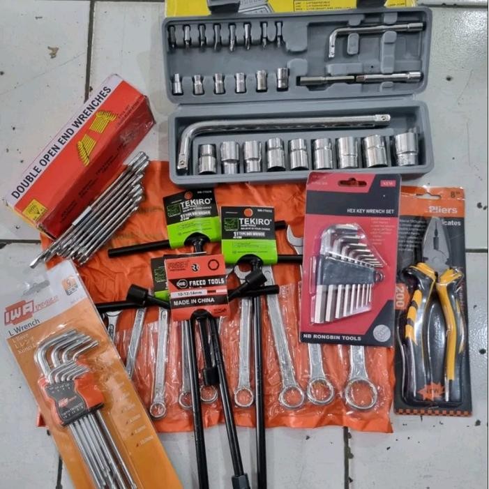 paket kunci shok set ring pas - kunci pas - kunci T tekiro set / tools kit set 68 pcs