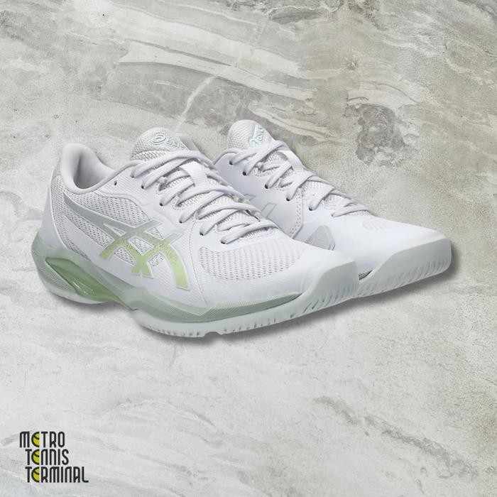 Asics Solution Swift FF 2 Women White / Lichen Rock ( Sepatu Tenis Wanita Asics )