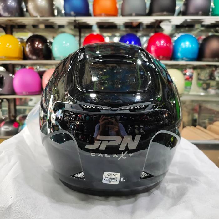 Helm Jpn Galaxy Hitam Glossy / Helm Half Face Jpn Galaxy Hitam Kilat
