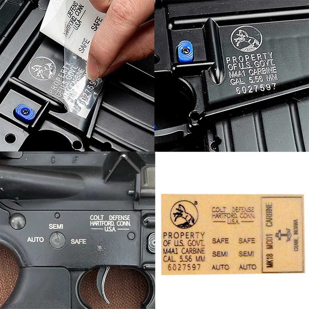 1Pc New Tactical DIY Metal Sticker For CS Toy Gun Airsoft jinming Carbine For AR15 AK47 M4 M16