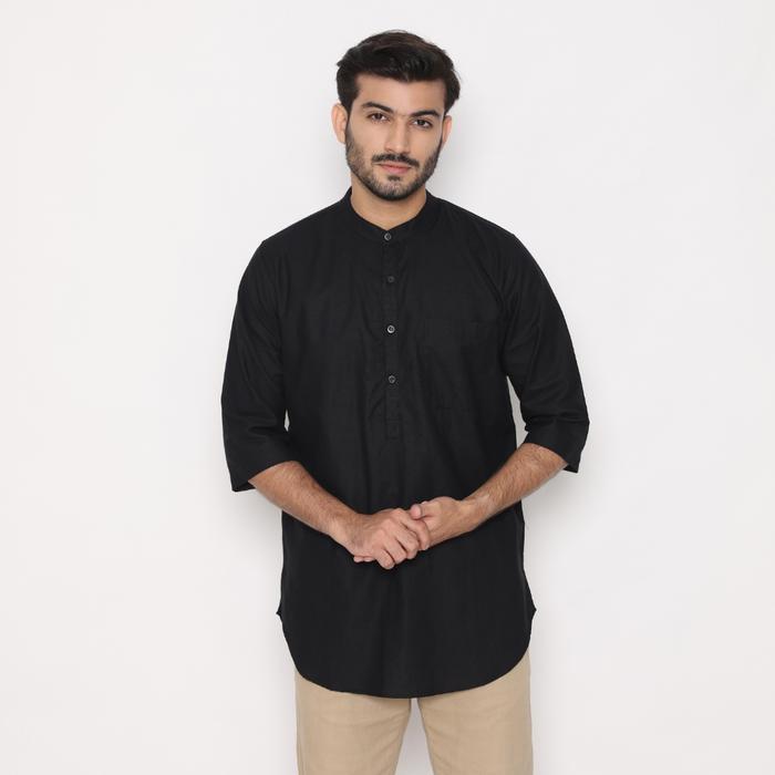 yvd1- Dancus Kemeja Koko Pakistan Couple / Koko Kurta Couple Ayah Anak Warna Hitam Olrm262