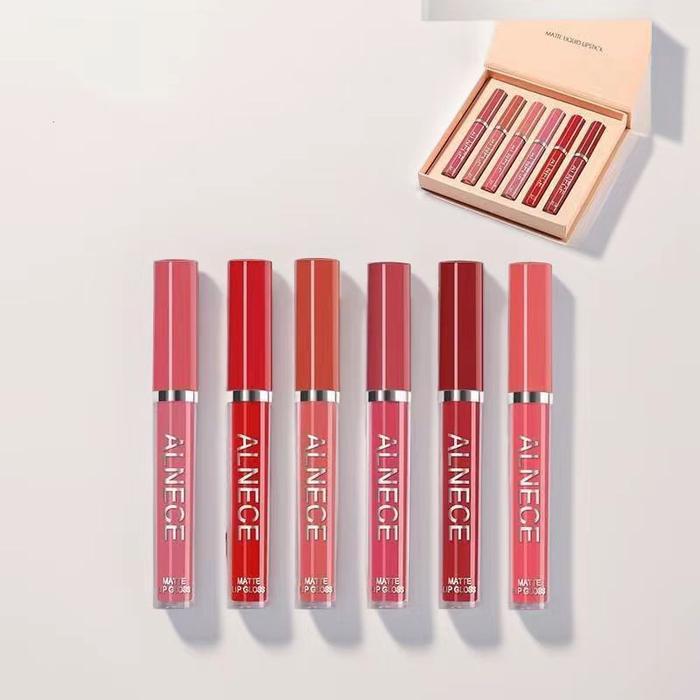 Azha- CodAlnece Matte Lipstik Set Box Isi 6Pcs Velvet-Mist Lipstik Tahan Lama Dan Anti Air