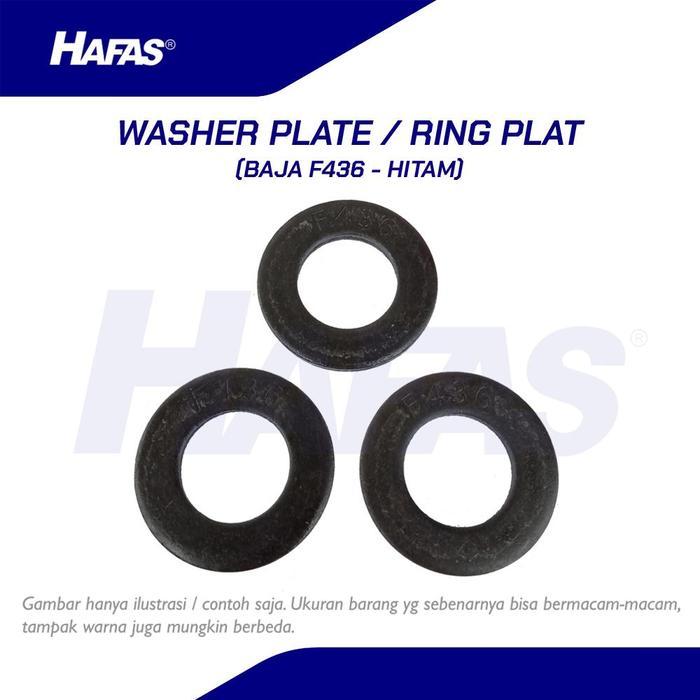 Ring Plat Baja F436, M12 (Hitam) Washer Plate Wp - 1 Box (400 Pcs)