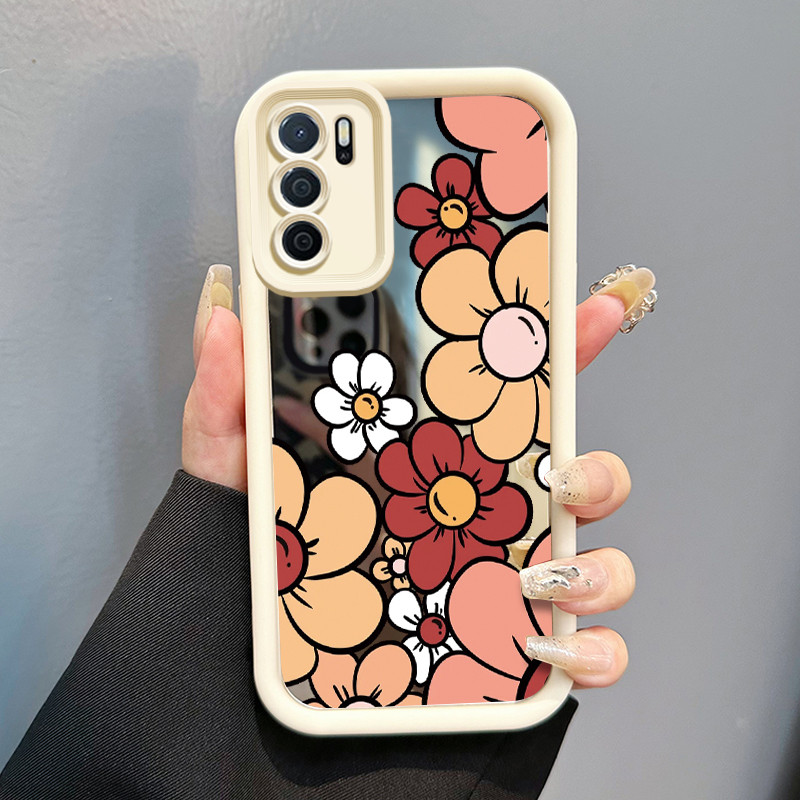 Casing Hp OPPO A16 OPPO A16s OPPO A54s Case HP Casing pola Bunga Kasing cermin Cesing Silikon Softca