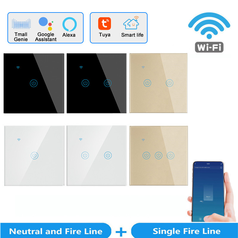 PSSRISE Alexa Wifi Touch Smart Switch Tuya Smart Life APP Timer