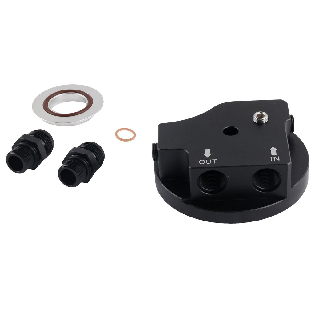 ENGINE OIL FILTER CAP WITH OIL COOLER FITTINGS FOR BMW M50 S50 S52 S54 E36 E46 ALUMINUM ADAPTER OIL