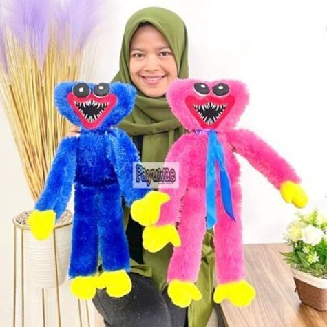 ecdc- Boneka Huggy Wuggy Tinggi 43Cm Kain Bulu Halus Gigi Dan Mata Timbul Asli Dolls