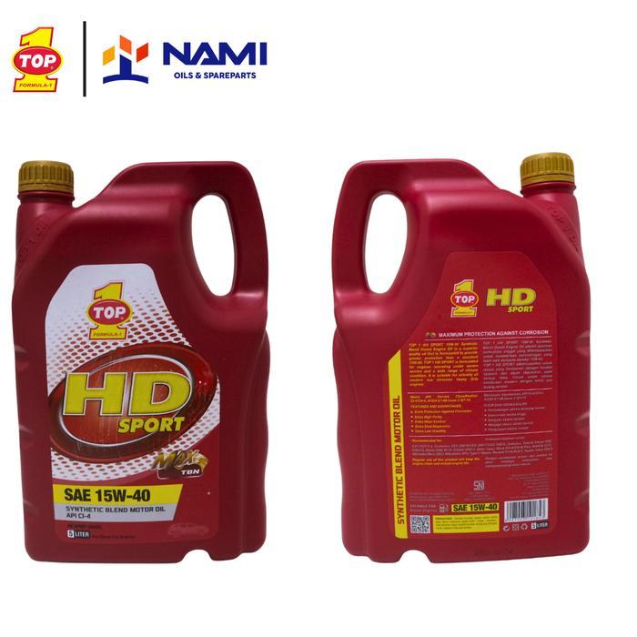 *TOP 1 HD SPORT 15W40 (GALON) 5L * Oli mobil Diesel synthetic - Original