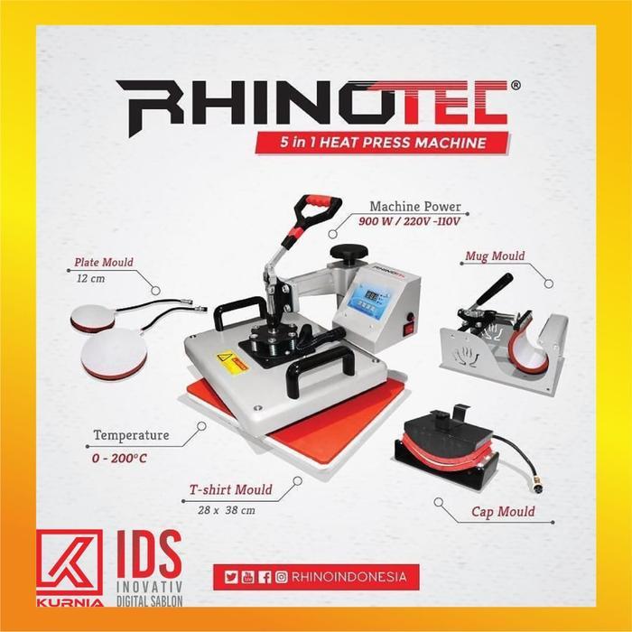 RHINOTEC MESIN PRESS SABLON 5 IN 1 (RTM - 01) PROMO TERMURAH