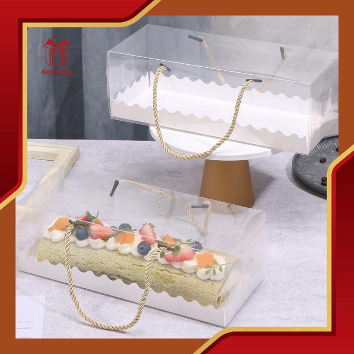(5Pcs) Box Brownies / Box Box Mika Roll Cake / Kotak Mika Roll Cake / Box Mika Transparan / Kotak