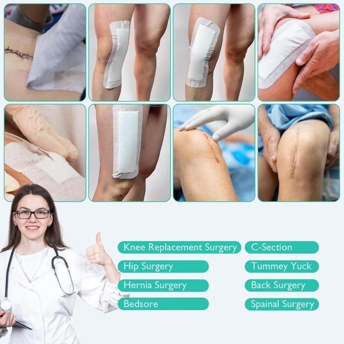 5Pcs Perban Anti Air Luka Operasi Caesar 10*25Cm Plaster Anti Air Operasi Caesar Breathable Perban