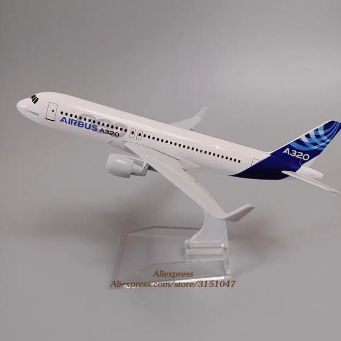 Airbus Miniatur Diecast Pesawat A320 Neo Prototype 16 cm Bahan Besi dan Mica Model Pesawat Airbus