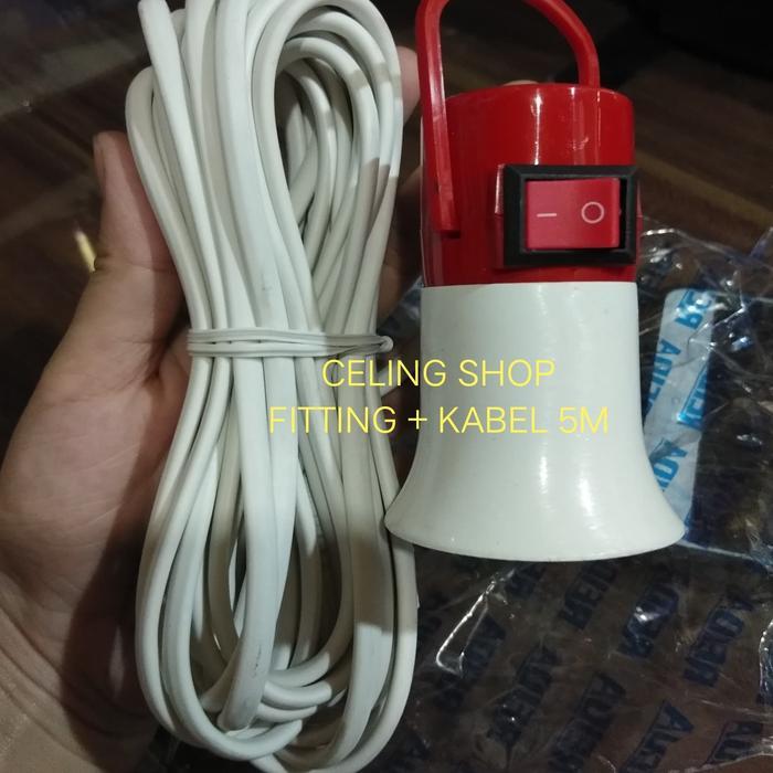 FITTING GANTUNG RUMAH LAMPU + KABEL 5M REIDA PROMO TERMURAH