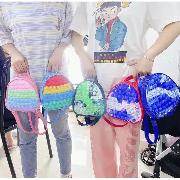 Tas Sekolah Anak Pop It Bag New Fidget Toys Squishy 2022