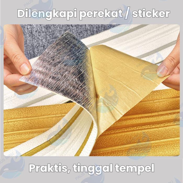 Paus Biru - List Foam Model Garis Wallpaper Wall Border List Foam 3D List Dinding 2.3 Meter Wall
