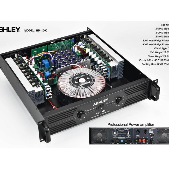 POWER AMPLI 2000 WATT AMPLIFIER ASHLEY HM 1000 HM1000 CLASS H ORIGINAL