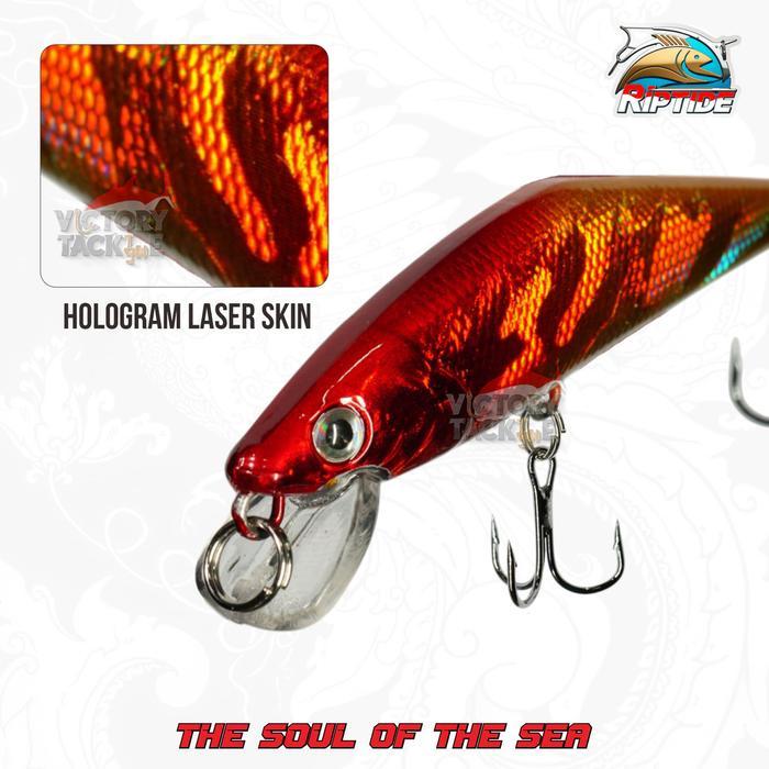 Terbaru Umpan Pancing Lure Minnow Riptide Bisma Minnow Sinking Lure 6.9 Cm 5.3 Gram