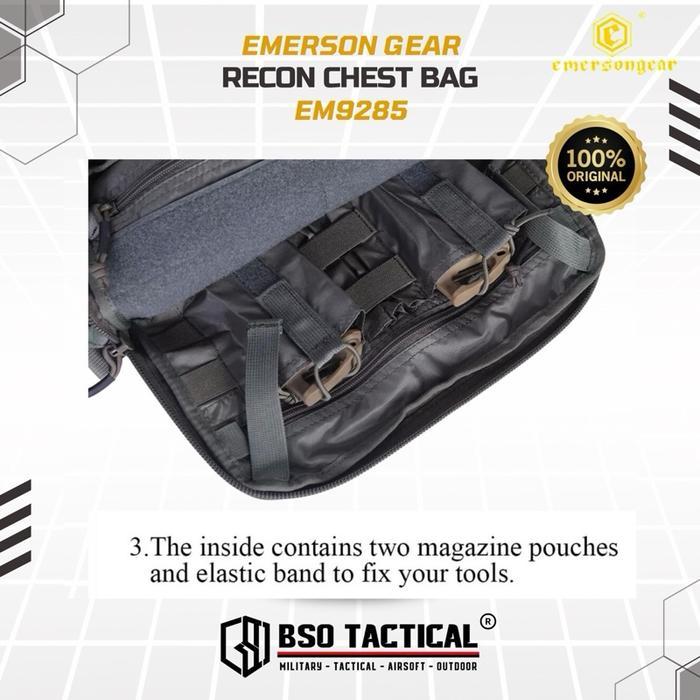 Emerson Gear Tactical Edc Chest Bag Recon Edc Bag Pouch Molle Tas Dada Outdoor Multifungsi Hyrox Gym