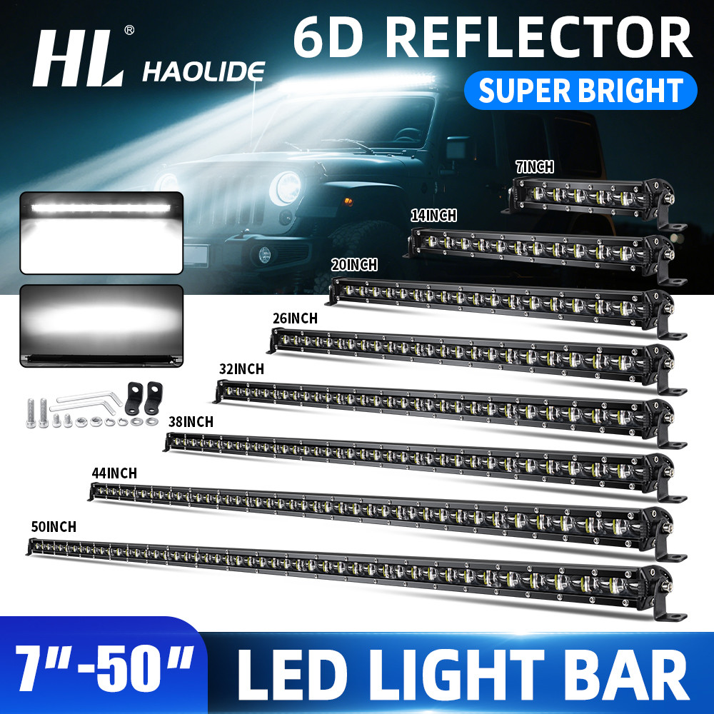 HL 6D Ultra Strip LED Light Bar 8-50inch LED Driving Fog Lamp Work Light Bar 4x4 Led Bar for