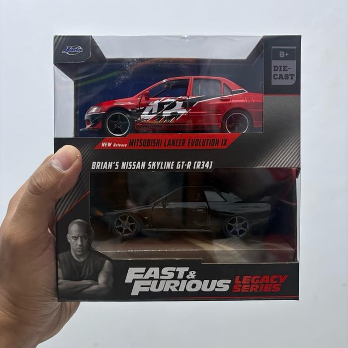 JADA MITSUBISHI LANCER EVOLUTION IX & BRIANS NISSAN SKYLINE GTR R34 FAST FURIOUS LEGACY SERIES