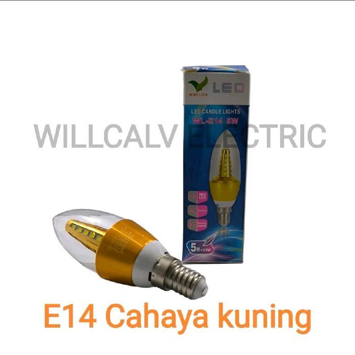 NEW LAMPU CANDLE LED 5W 5WATT E14 - LAMPU JANTUNG LED 5W 5WATT E14 KUNING