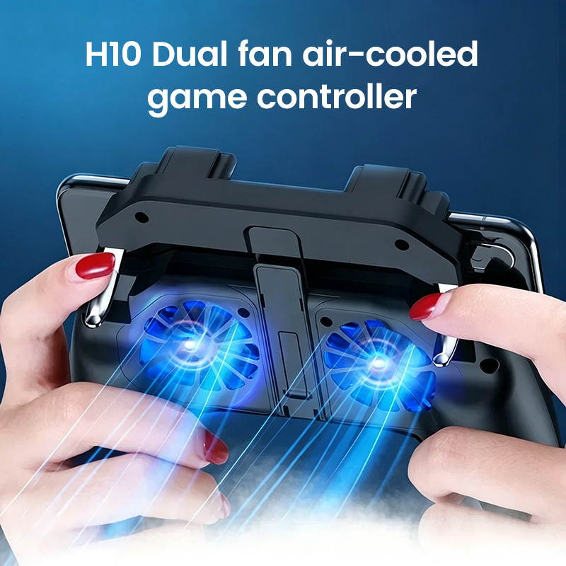H10 4 Fingers Mobile Phone Game Handle Radiator for cooling fan Aim Shooting Gamepad Joystick
