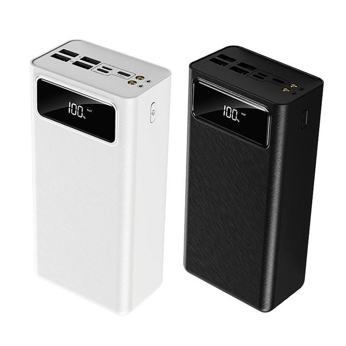 Powerbank 60000Mah 4 Usb Fast Charging Putih Led Hitam 60000 Mah White Hitam Dengan Kapasitas Tinggi
